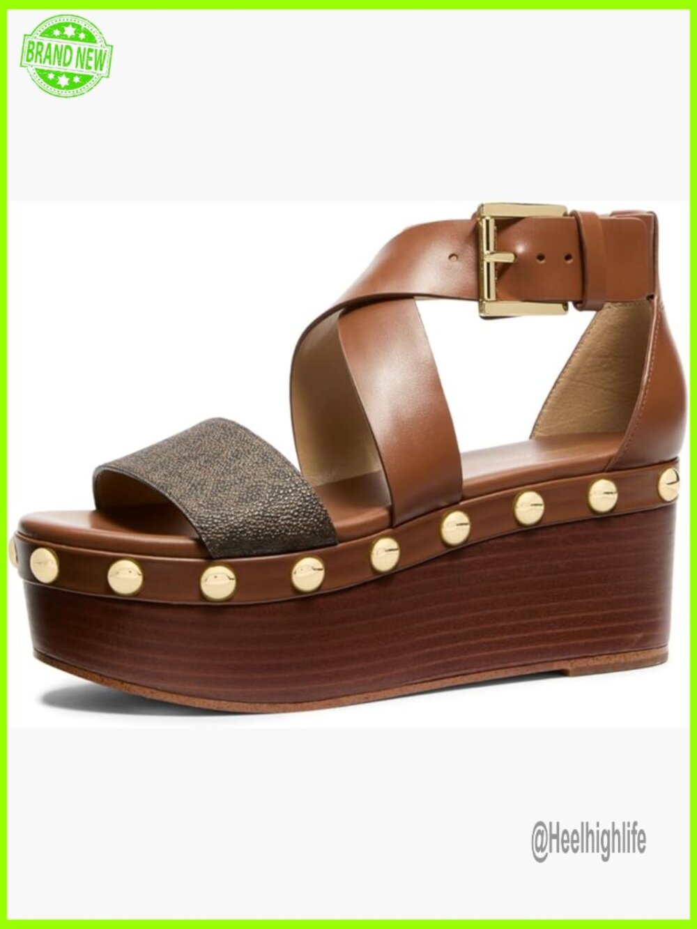 Leather Sole Platform Sandals with Ankle Strap for Dressy Occasions
